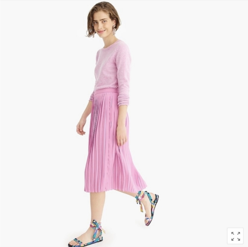 Pleated Midi Skirt - Pink